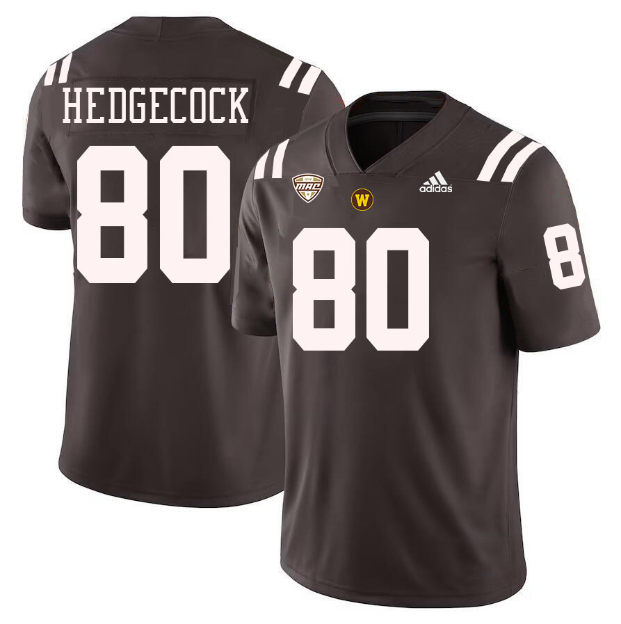 #80 Cam Hedgecock Western Michigan Broncos College Football Jerseys Stitched-Brown